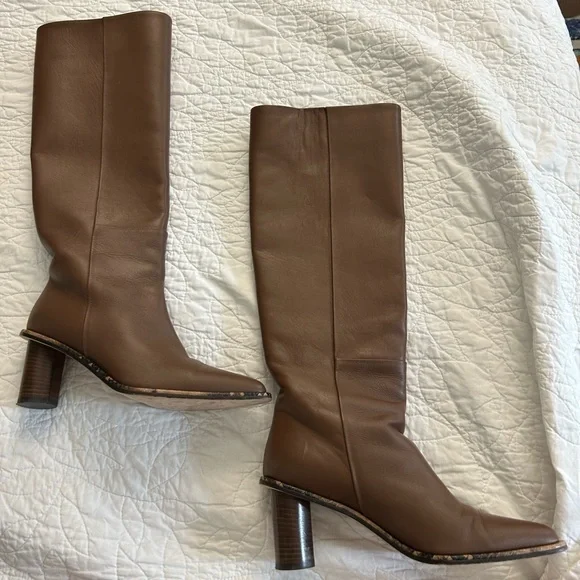 Tamara‎ Mellon Brown Leather Heeled Riding Boots - Picture 5 of 8